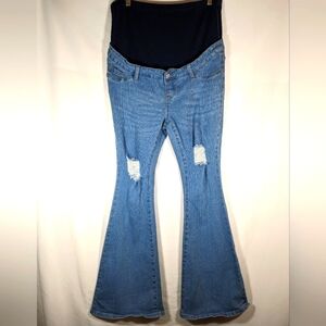 Shein Maternity Flared Leg Over the Belly Jeans Size Large (8/10)